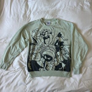 Looney Tunes Graphic Sweatshirt Bugs Bunny Crewneck | UNISEX M